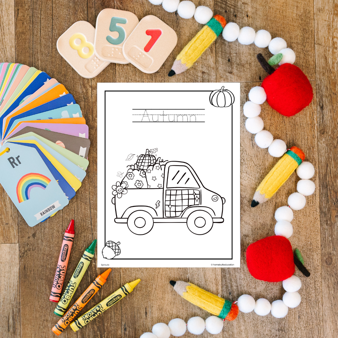 Sprouts Handwriting Bundle: Fall Fun Tracing & Coloring (Ages 3-5)