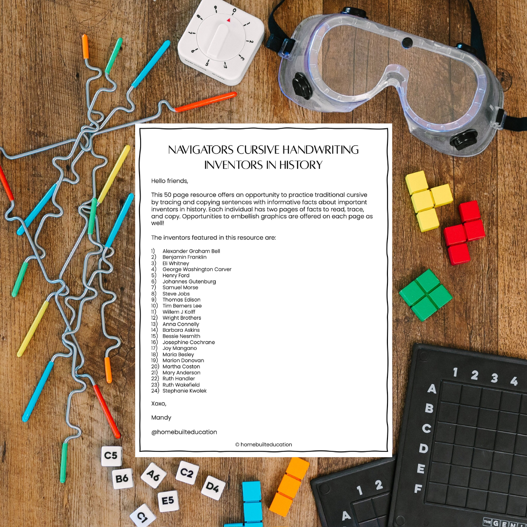 Navigators Cursive Practice Bundle: Scientists and Inventors (Ages 9-11)