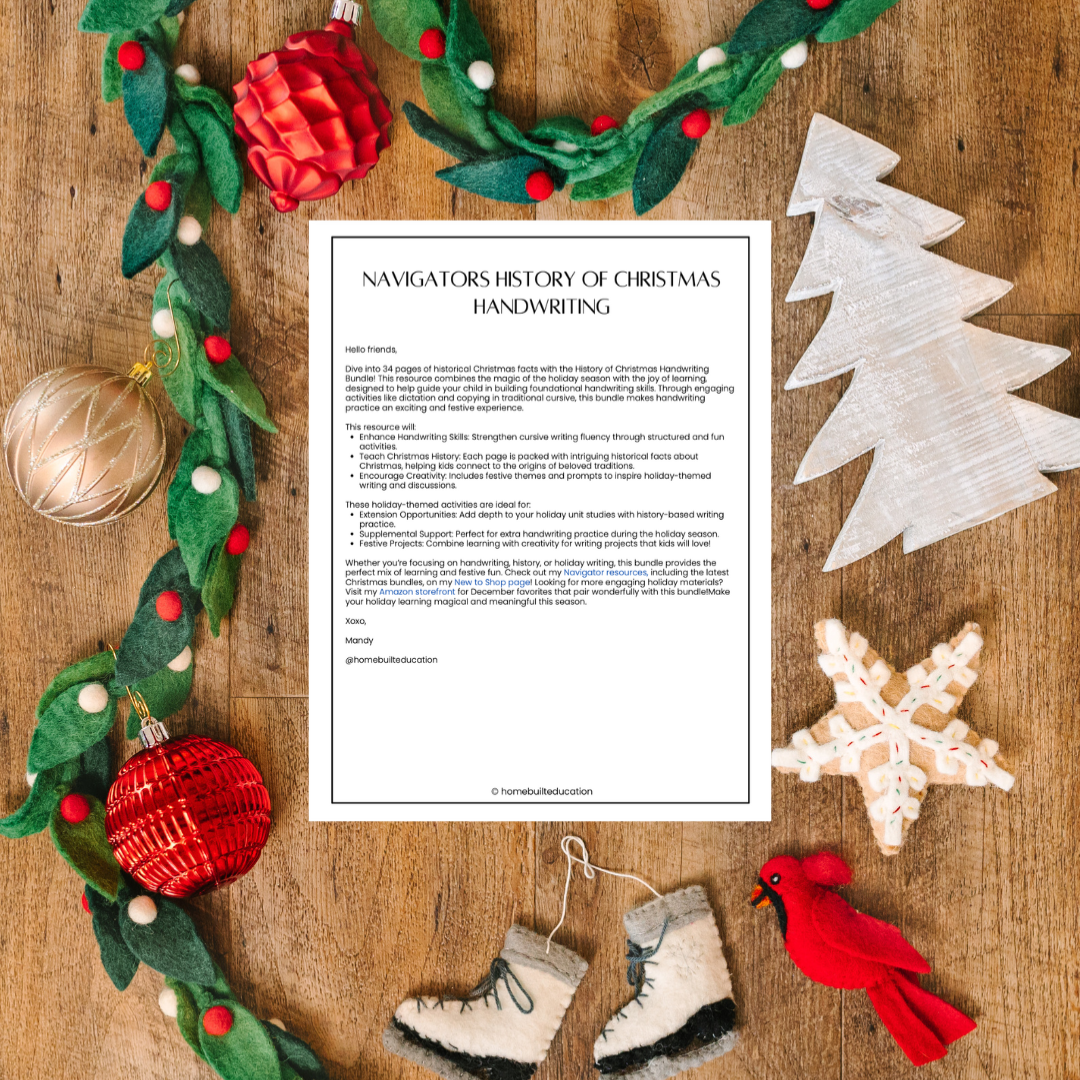 Navigators Cursive Practice Bundle: Christmas History Facts (Ages 9-11)