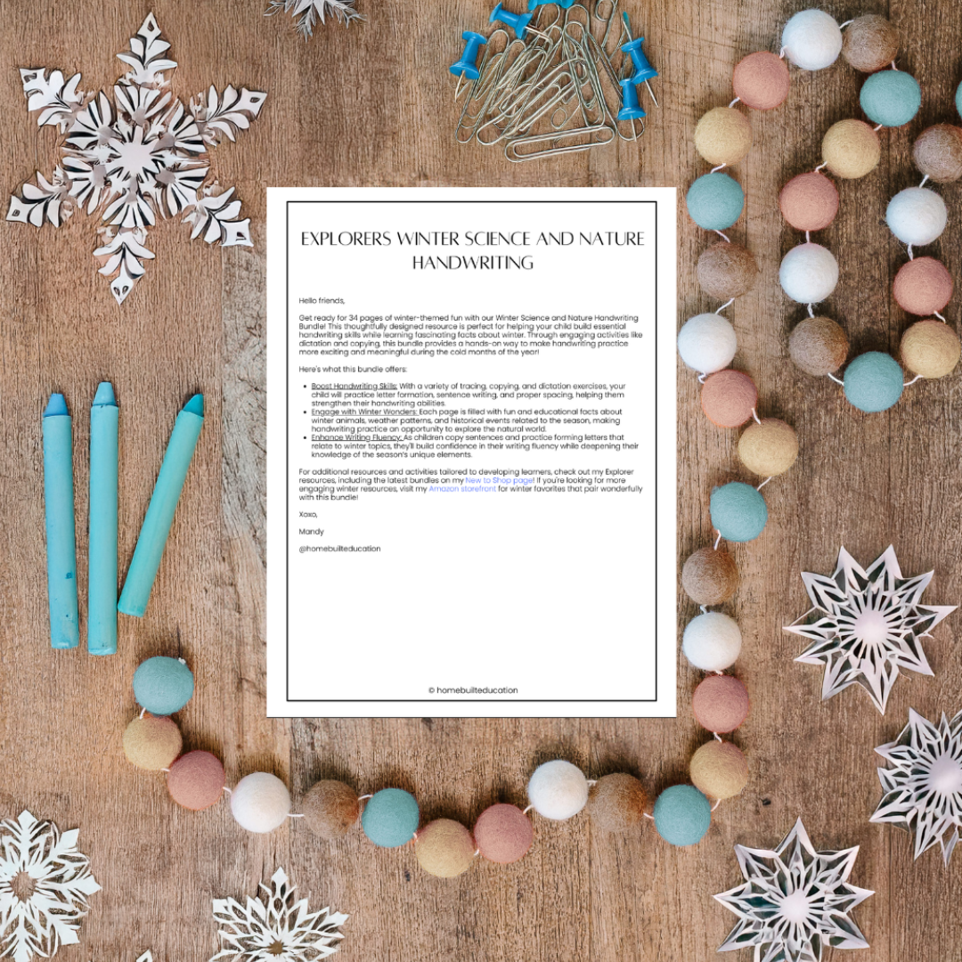 Winter Science and Nature Handwriting Bundle (Ages 6-8)