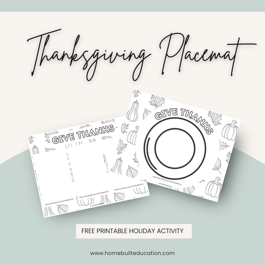 Thanksgiving Placemat - Freebie